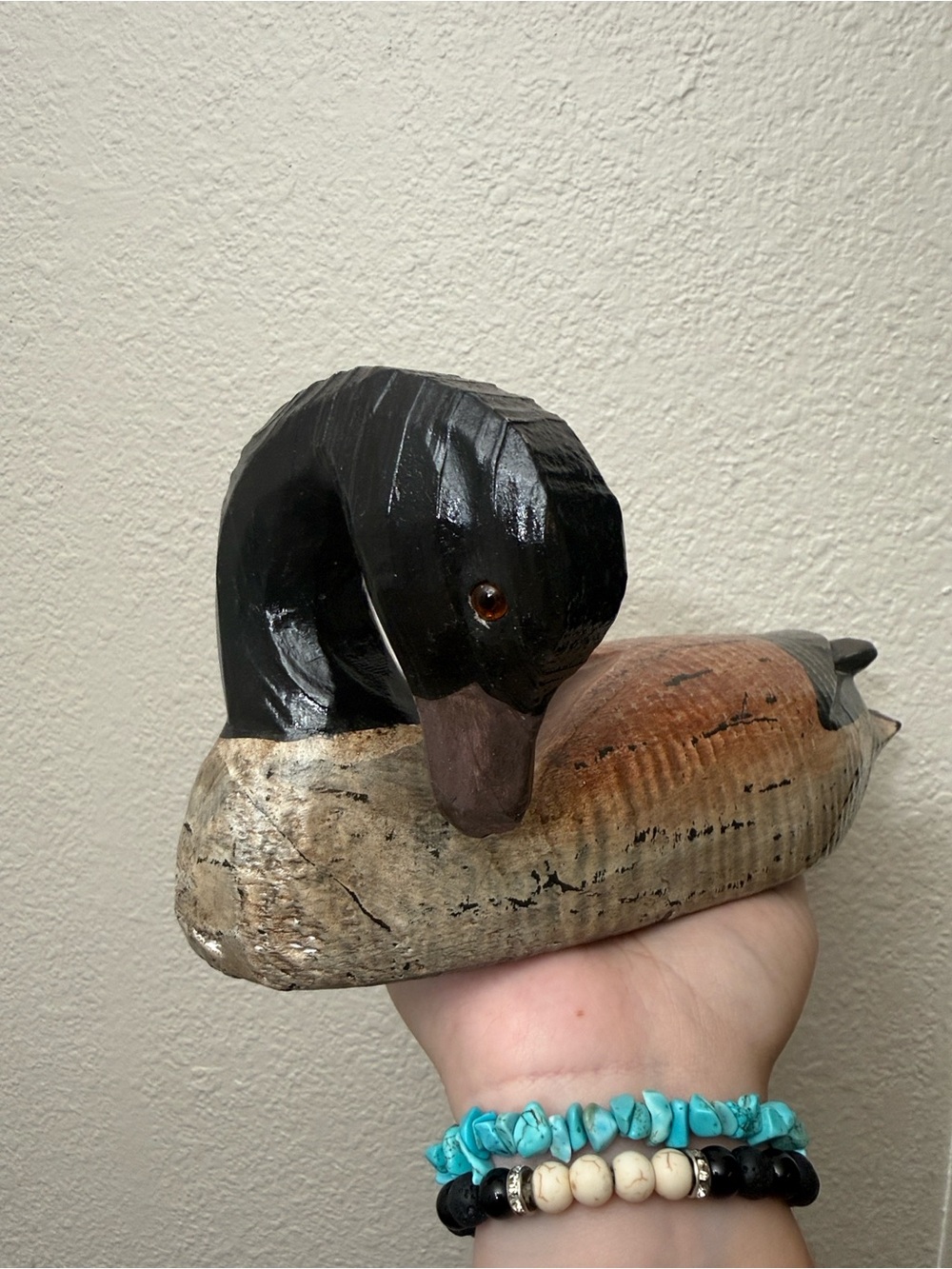 Vintage Hand-Carved Wooden Duck Decoy